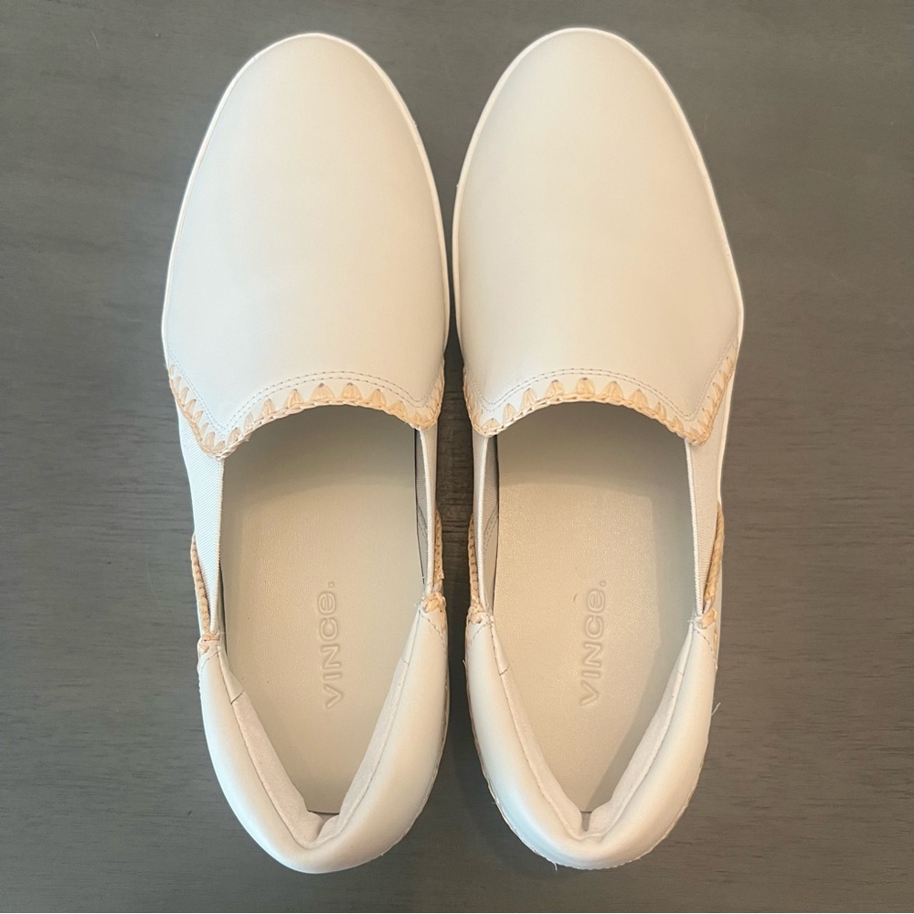 Vince White Slip-On Sneakers with Elastic Goring